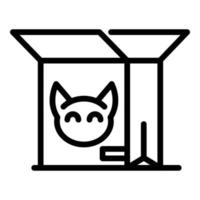 icono de gato de nutrición, estilo de contorno vector