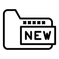 New secured file icon, outline style vector