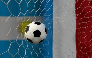 competencia de copa de futbol entre la nacional argentina y la nacional francia. foto