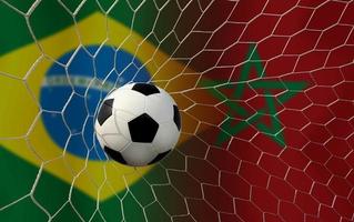 competición de copa de fútbol entre el nacional de brasil y el nacional de marruecos. foto