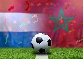 Football Cup competition between the national Netherlands and national Morocco. photo