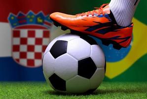 Football Cup competition between the national Croatia and national Brazil. photo