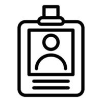 Worker badge icon, outline style vector