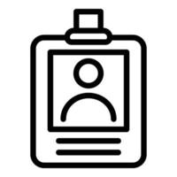 Worker badge icon, outline style vector