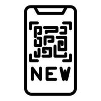 Scan phone barcode icon, outline style vector