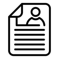 Cv paper icon, outline style vector
