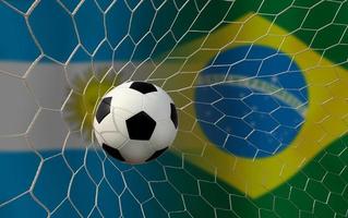 competición de copa de fútbol entre la nacional argentina y la nacional de brasil. foto