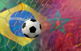 competición de copa de fútbol entre el nacional de brasil y el nacional de marruecos. foto