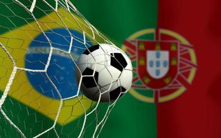 competición de copa de fútbol entre la nacional de brasil y la nacional portuguesa. foto
