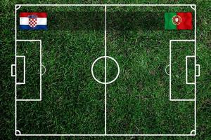 competición de copa de fútbol entre la croacia nacional y la portuguesa nacional. foto