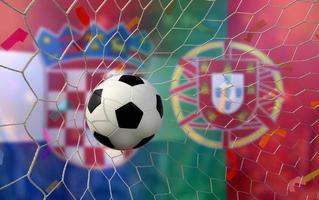 competición de copa de fútbol entre la croacia nacional y la portuguesa nacional. foto