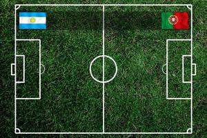 competencia de copa de futbol entre la nacional argentina y la nacional portuguesa. foto