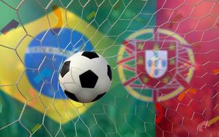 competición de copa de fútbol entre la nacional de brasil y la nacional portuguesa. foto