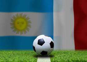 competencia de copa de futbol entre la nacional argentina y la nacional francia. foto