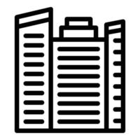 icono de la torre de negocios, estilo de esquema vector