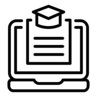 Learning platform icon, outline style vector