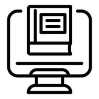 Monitor learning icon, outline style vector
