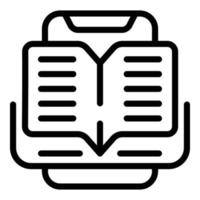 Online book education icon, outline style vector