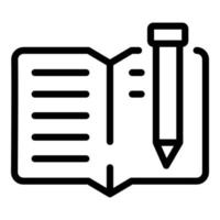 Open book icon, outline style vector