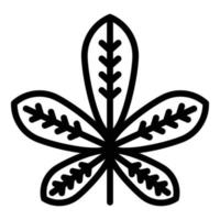 Leaf tree chetnut icon, outline style vector