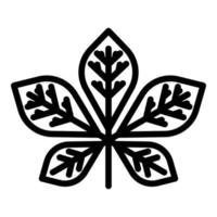 Horse chetnut leaf icon, outline style vector