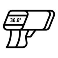 icono de termómetro de escaneo de pistola, estilo de esquema vector