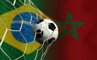 Football Cup competition between the national Brazil and national Morocco. photo