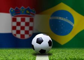 Football Cup competition between the national Croatia and national Brazil. photo