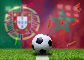 competición de copa de fútbol entre la nacional de marruecos y la nacional portuguesa. foto