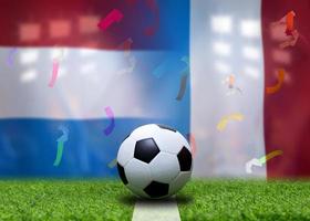 competición de copa de fútbol entre los países bajos nacionales y francia nacional. foto