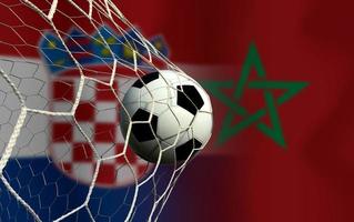 Football Cup competition between the national Croatia and national Morocco. photo