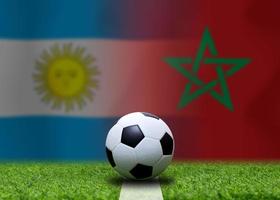 Football Cup competition between the national Argentine and national Morocco. photo