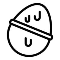 Chocolate egg icon, outline style vector