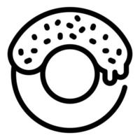 Donut icon, outline style vector