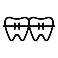 Braces icon, outline style vector