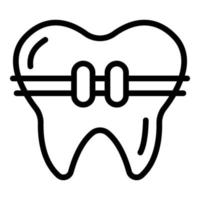 Clinic braces icon, outline style vector