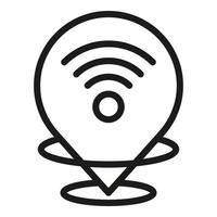 icono de punto wifi, estilo de esquema vector