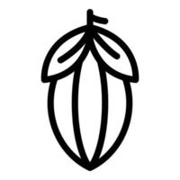 Cocoa beans icon, outline style vector