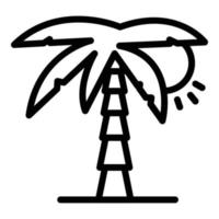 icono de palma de playa, estilo de contorno vector