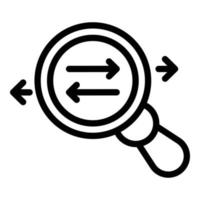 Search process icon, outline style vector