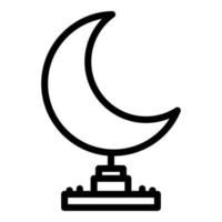 Ramadan moon icon, outline style vector