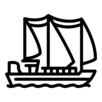 icono de barco turco, estilo de contorno vector