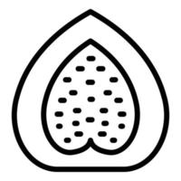 Half fig icon, outline style vector