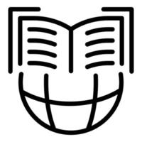 Global learning icon, outline style vector