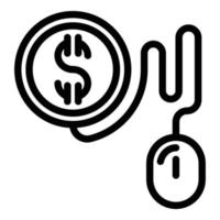 icono de monetización de dinero, estilo de esquema vector