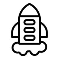 Rocket start icon, outline style vector