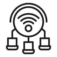 icono de punto de acceso wifi, estilo de esquema vector