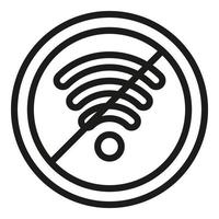 No wifi icon, outline style vector