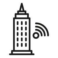 icono de torre wifi, estilo de esquema vector