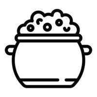 Full bowl icon, outline style vector